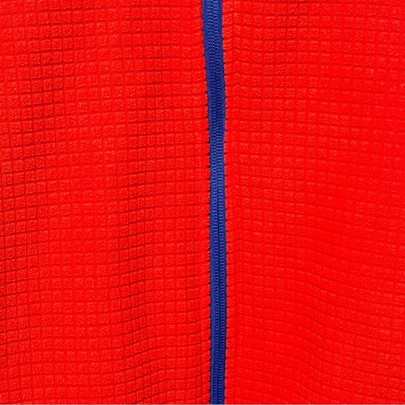 LANDS’ END Breathable Grid Fleece Full-Zip Orange Blue Jacket Size Medium - Picture 9 of 12
